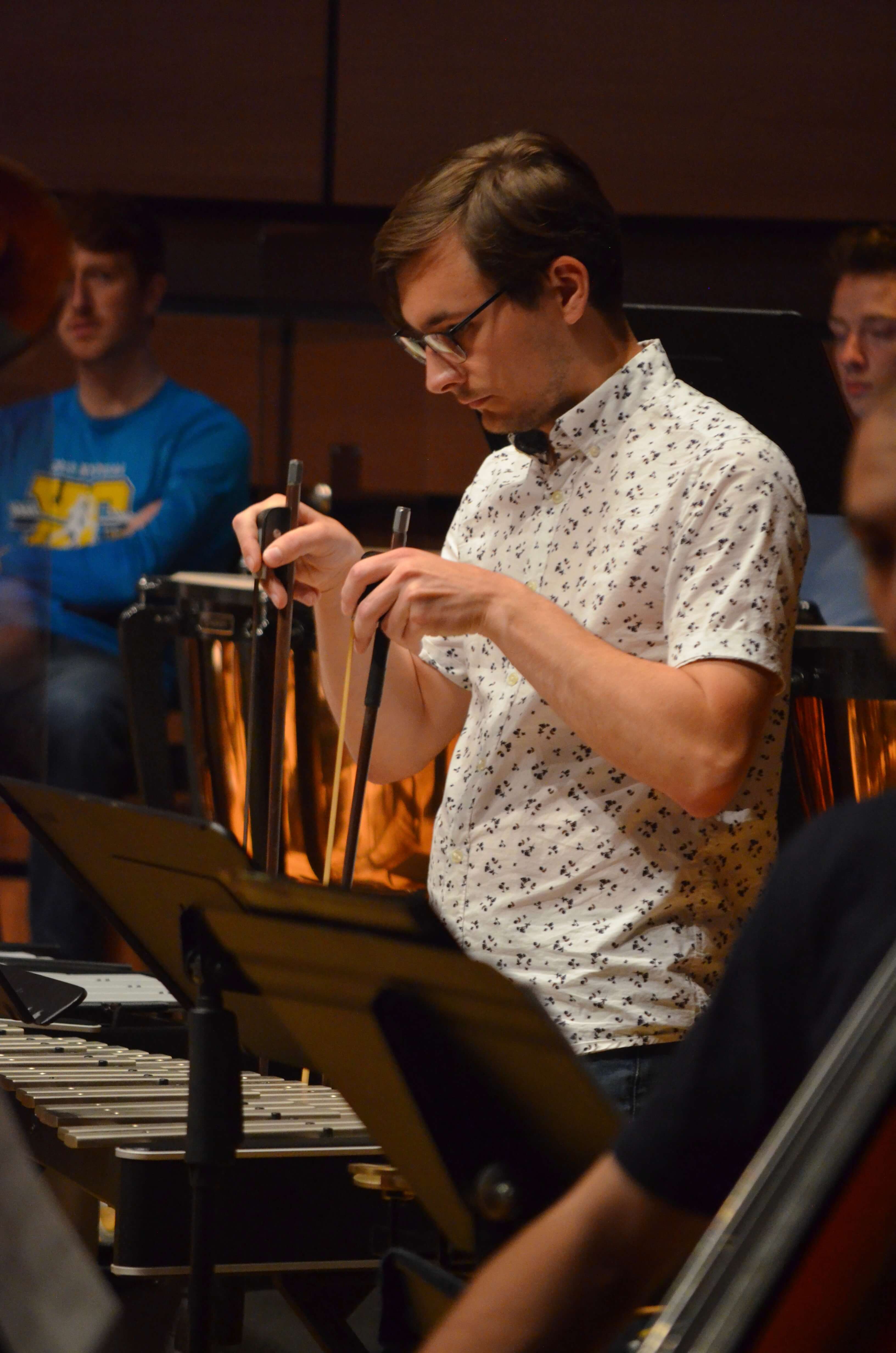 Jacob Kryger performing percussion