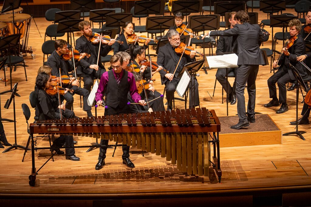 Jacob Kryger performing percussion